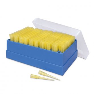 Micropipet Tips, Yellow, Sterile, 1-200 µL, Rack of 96