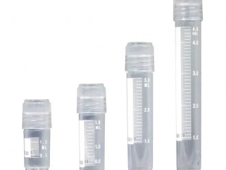 Cryogenic Vial, Externally Threaded Cap, 1 mL, Sterile, 10 Resealable Bags of 50 (500 tubes total)