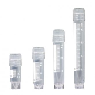 Cryogenic Vials, Externally Threaded Caps, 3 mL, Sterile, 10 Resealable Bags of 50 (500 tubes total)