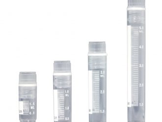 Cryogenic Vial, Internally Threaded Cap, 5 mL, Sterile, 10 Resealable Bags of 50 (500 tubes total)