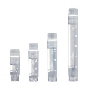 Cryogenic Vial, Internally Threaded Cap, 1 mL, Sterile, 10 Resealable Bags of 50 (500 tubes total)