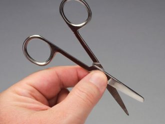 Surgical Scissors, Stainless Steel, Sharp/Blunt, Straight, 4 1/2 in
