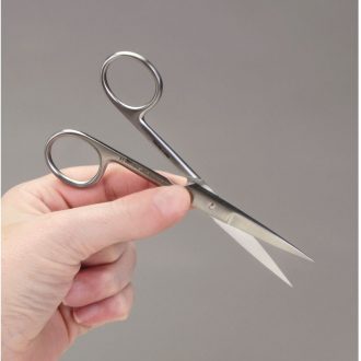 Surgical Scissors, Stainless-Steel, Sharp/Sharp, Straight, 5 in