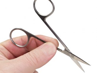 Microscopic Dissecting Scissors, Stainless-Steel, Straight, 4 1/2 in