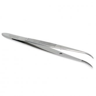 Dissecting Forceps, Fine Points, Stainless Steel, Curved, 4 1/2 in