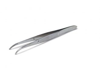 Dissecting Forceps, Medium Points, Stainless Steel, Curved, 4 1/2 in