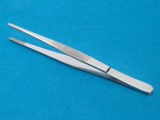 Thumb Forceps, Stainless Steel, Straight, 4 1/2 in