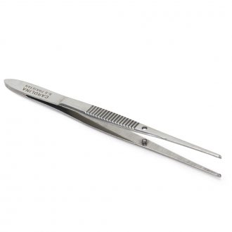 Fine Tissue Forceps, Stainless Steel, 1 x 2 Teeth, Straight, 4 in