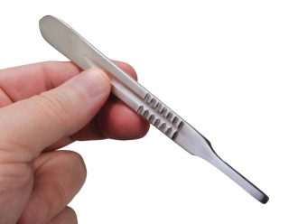 Scalpel Handle, Economy, No. 4, Stainless Steel, Uses Blades No. 20–25