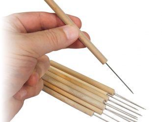 Teasing Needle, Wooden Handle, Straight Points, 5-3/4'', Pack of 12