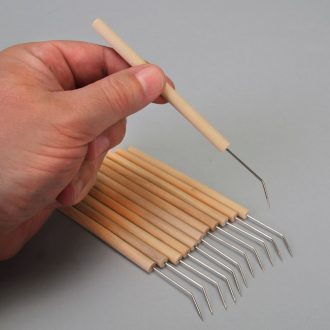 Teasing Needle, Wooden Handle, Curved Points, 5 3/4'', Pack of 12