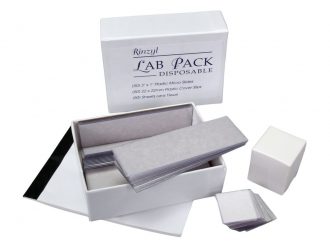 Disposable Lab Pack: 50 Slides, 50 Plastic Coverslips, and Lens Paper Booklet