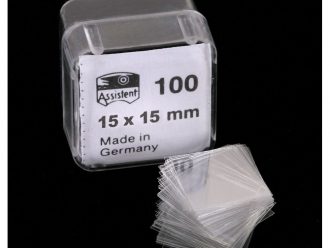 Cover Glasses, Squares, 15 mm, Thickness 0.09-0.12 mm