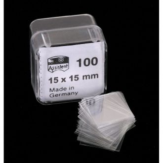 Cover Glasses, Squares, 15 mm, Thickness 0.09-0.12 mm