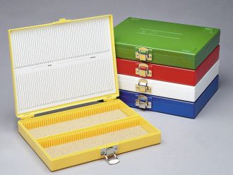 Slide Box, Plastic, Holds 100 Slides, Blue