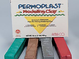 Modeling Clay Assortment 1 (gray, green, red, brown), 1 lb
