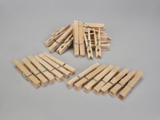 Wood Clothespins, with Springs, Pack of 36