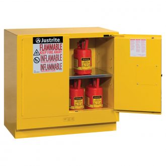 Justrite® Flammables Cabinet, Self-Closing Doors, 22 gal