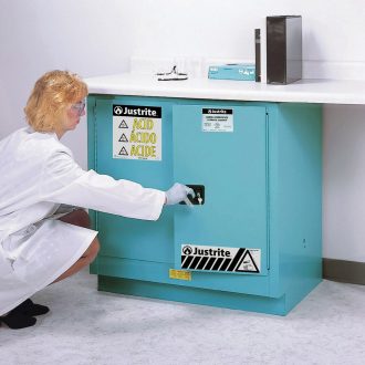 Justrite® Corrosives/Acids Cabinet, Self-Closing Doors, 22 gal