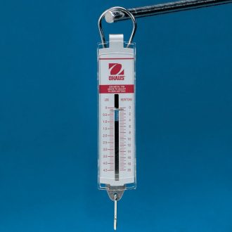 OHAUS Spring Scales, Pound-Newton, 0.56 lb x 0.02 lb/2.5 N x 0.1 N