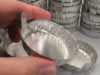Weighing Dishes, Aluminum Foil, Disposable, 57 mm, Pack of 100