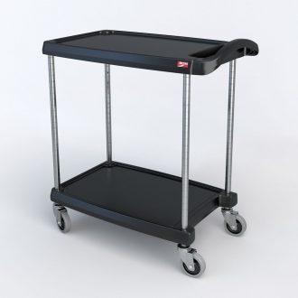 Utility Cart, Advanced Design, Black, 2-Shelf, 18-7/16 x 31-7/16 x 35-3/8''