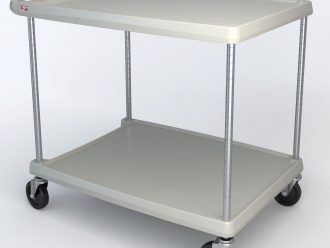 Utility Cart, Advanced Design, Gray, 2-Shelf, 27-11/16 x 40-1/4 x 36-5/8''