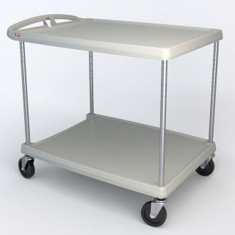 Utility Cart, Advanced Design, Gray, 2-Shelf, 27-11/16 x 40-1/4 x 36-5/8''