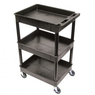 Three-Tub-Shelf Utility Cart, Black