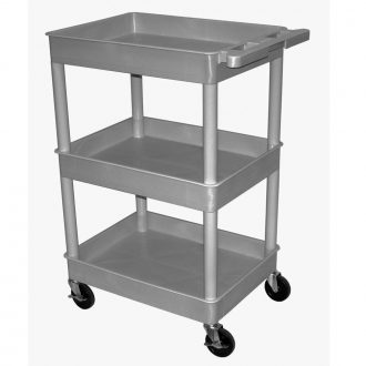 Three-Tub-Shelf Utility Cart, Gray