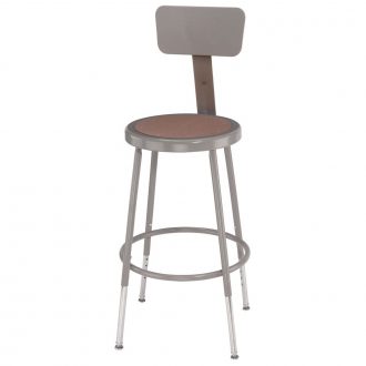 Hardboard Seat Stool with Backrest 19 to 27'' H