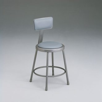 Upholstered Seat Stool with Backrest 24'' H