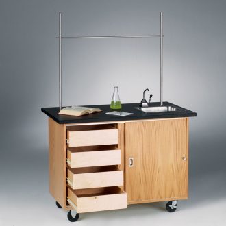 Mobile Lab Table with Water and Upright Assemblies