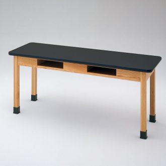 Student Table with Book Compartments and Chemical-Resistant Laminate Top, 60 x 30 x 30''