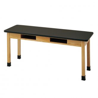 Student Table with Book Compartments and 1'' Phenolic Resin Top, 72 x 42 x 30''