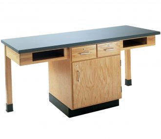 2-Student Table with Book Compartments and Drawers over Cupboard
