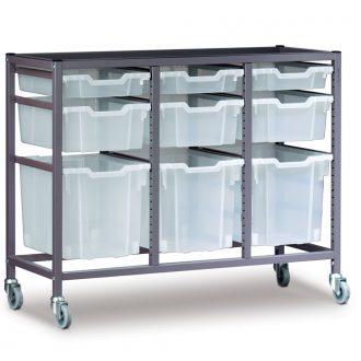 3 Column Gratnell Trolley Storage Cart (40x17x34'')