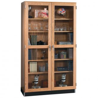 Wall Storage Cabinet with Oak-Framed Glass Doors, 36'' W