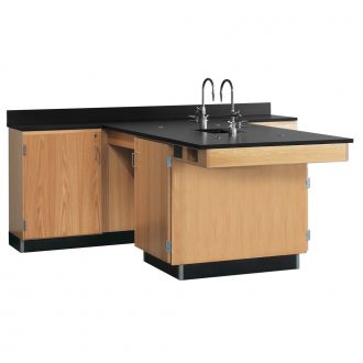 Perimeter Workstation with Full-Height Doors on All Cabinets