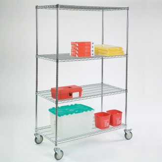 Wire Shelving Cart, 72'' W x 24'' D x 60'' H