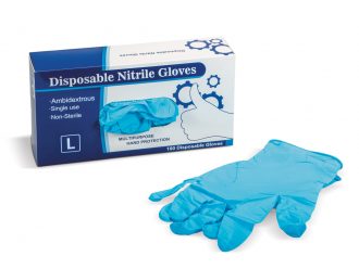 Nitrile Disposable Gloves, Large, Box of 100