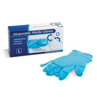 Nitrile Disposable Gloves, Large, Box of 100