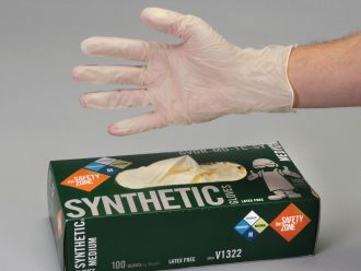 Latex-Free Gloves, Powdered, Medium, Dispenser of 100