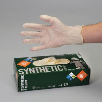 Latex-Free Gloves, Powdered, Medium, Dispenser of 100
