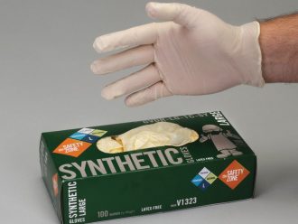 Latex-Free Gloves, Powdered, Large, Dispenser of 100