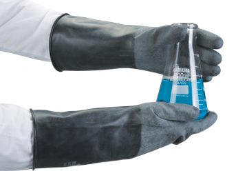 Butyl Rubber Rough-Finish Gauntlet, Large, Pair