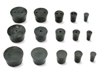 Rubber Stoppers, Solid, Size 00, Top: 15mm, Bottom: 10mm, Approx. No. per lb: 105