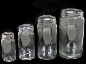 Specimen Jar, Glass, Screw-Cap (Not Included), Tall Form, 16 oz, Pack of 12, Cap Diameter 70 mm