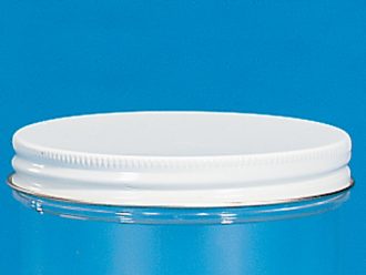 Screw Caps, White Enamel Metal, 120 mm, Pack of 12