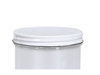 Screw Caps, White Enamel Metal, 38 mm, Pack of 12